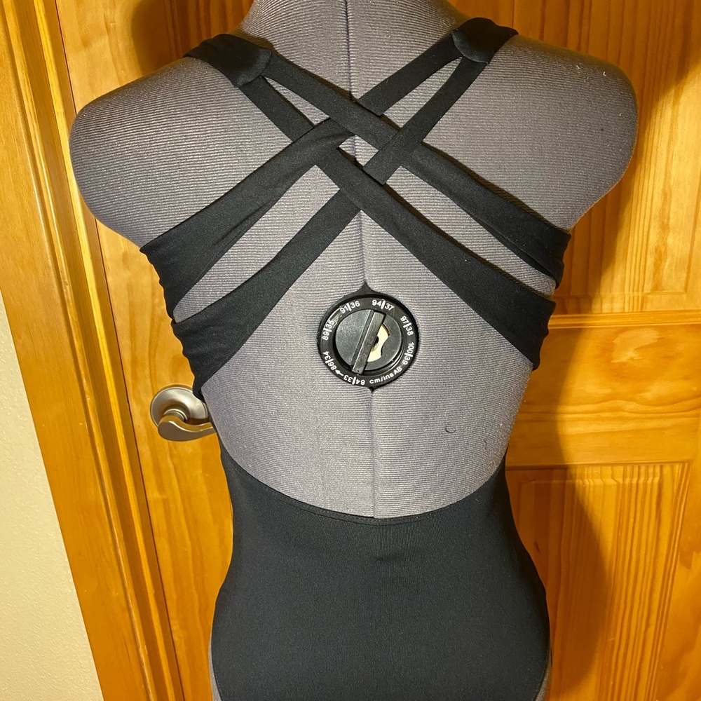 Criss Cross Back Black Leotard